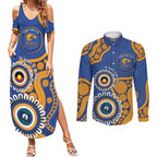 Eagles NAIDOC 2026 Personalised Couples Matching Summer Maxi Dress and Long Sleeve Button Shirt 50 Years of Deadly Aboriginal Art