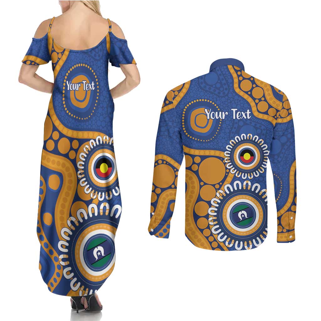 Eagles NAIDOC 2026 Personalised Couples Matching Summer Maxi Dress and Long Sleeve Button Shirt 50 Years of Deadly Aboriginal Art