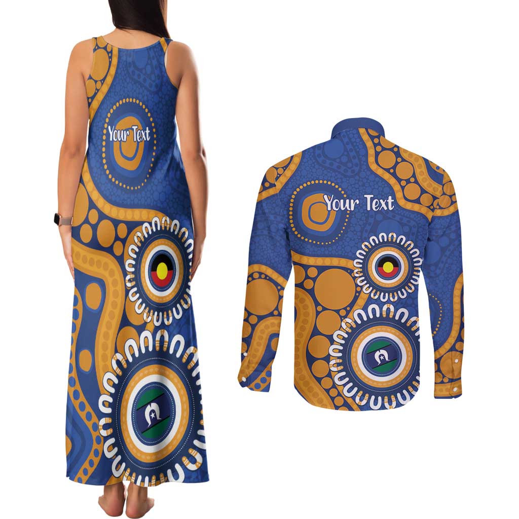Eagles NAIDOC 2026 Personalised Couples Matching Tank Maxi Dress and Long Sleeve Button Shirt 50 Years of Deadly Aboriginal Art