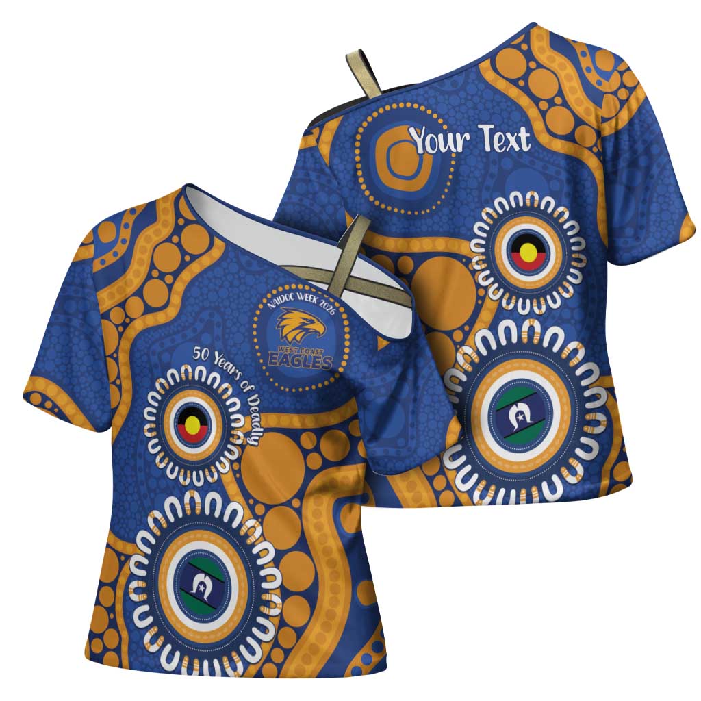 Eagles NAIDOC 2026 Personalised Cross Shoulder Shirt 50 Years of Deadly Aboriginal Art