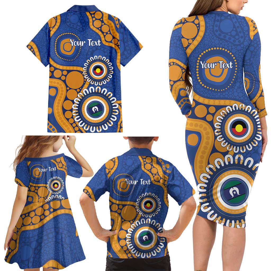 Eagles NAIDOC 2026 Personalised Family Matching Long Sleeve Bodycon Dress and Hawaiian Shirt 50 Years of Deadly Aboriginal Art