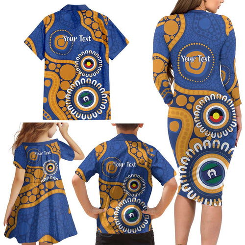 Eagles NAIDOC 2026 Personalised Family Matching Long Sleeve Bodycon Dress and Hawaiian Shirt 50 Years of Deadly Aboriginal Art