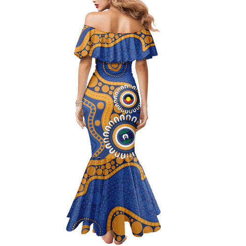 Eagles NAIDOC 2026 Personalised Family Matching Mermaid Dress and Hawaiian Shirt 50 Years of Deadly Aboriginal Art