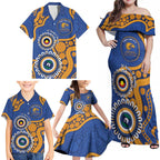 Eagles NAIDOC 2026 Personalised Family Matching Off Shoulder Maxi Dress and Hawaiian Shirt 50 Years of Deadly Aboriginal Art