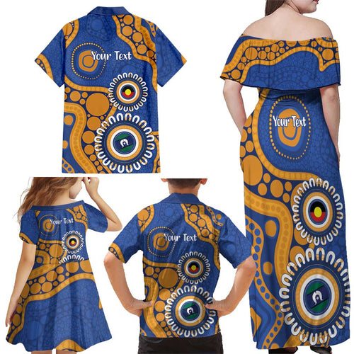 Eagles NAIDOC 2026 Personalised Family Matching Off Shoulder Maxi Dress and Hawaiian Shirt 50 Years of Deadly Aboriginal Art