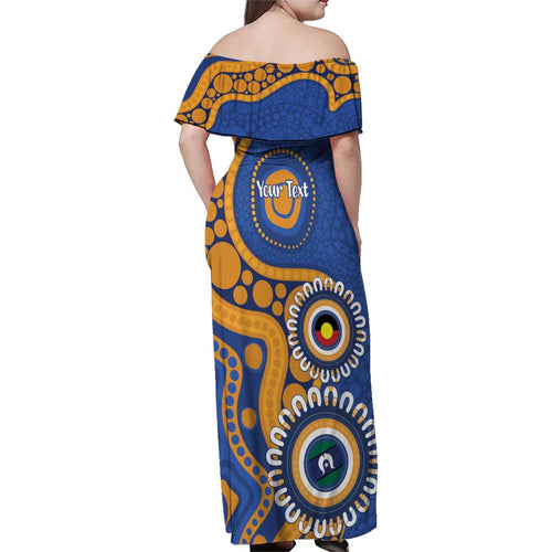 Eagles NAIDOC 2026 Personalised Family Matching Off Shoulder Maxi Dress and Hawaiian Shirt 50 Years of Deadly Aboriginal Art