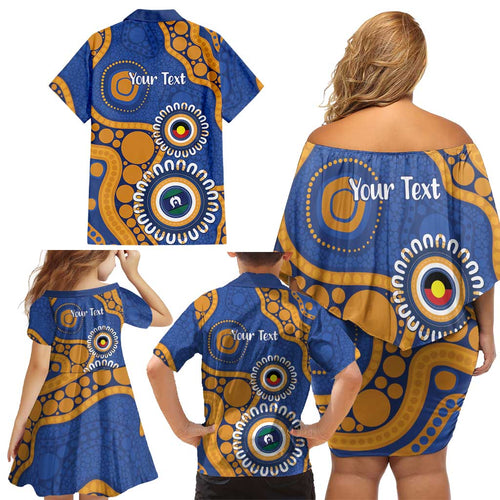 Eagles NAIDOC 2026 Personalised Family Matching Off Shoulder Short Dress and Hawaiian Shirt 50 Years of Deadly Aboriginal Art