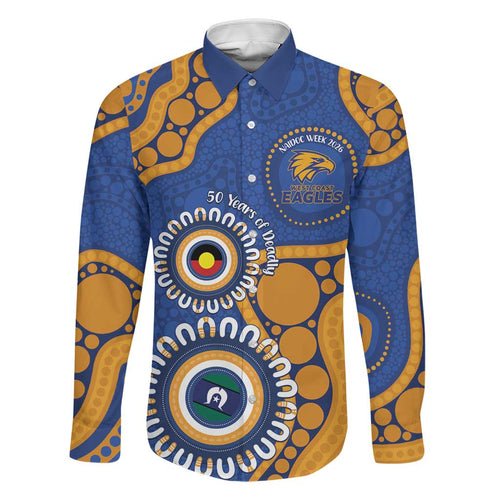 Eagles NAIDOC 2026 Personalised Family Matching Off Shoulder Short Dress and Hawaiian Shirt 50 Years of Deadly Aboriginal Art