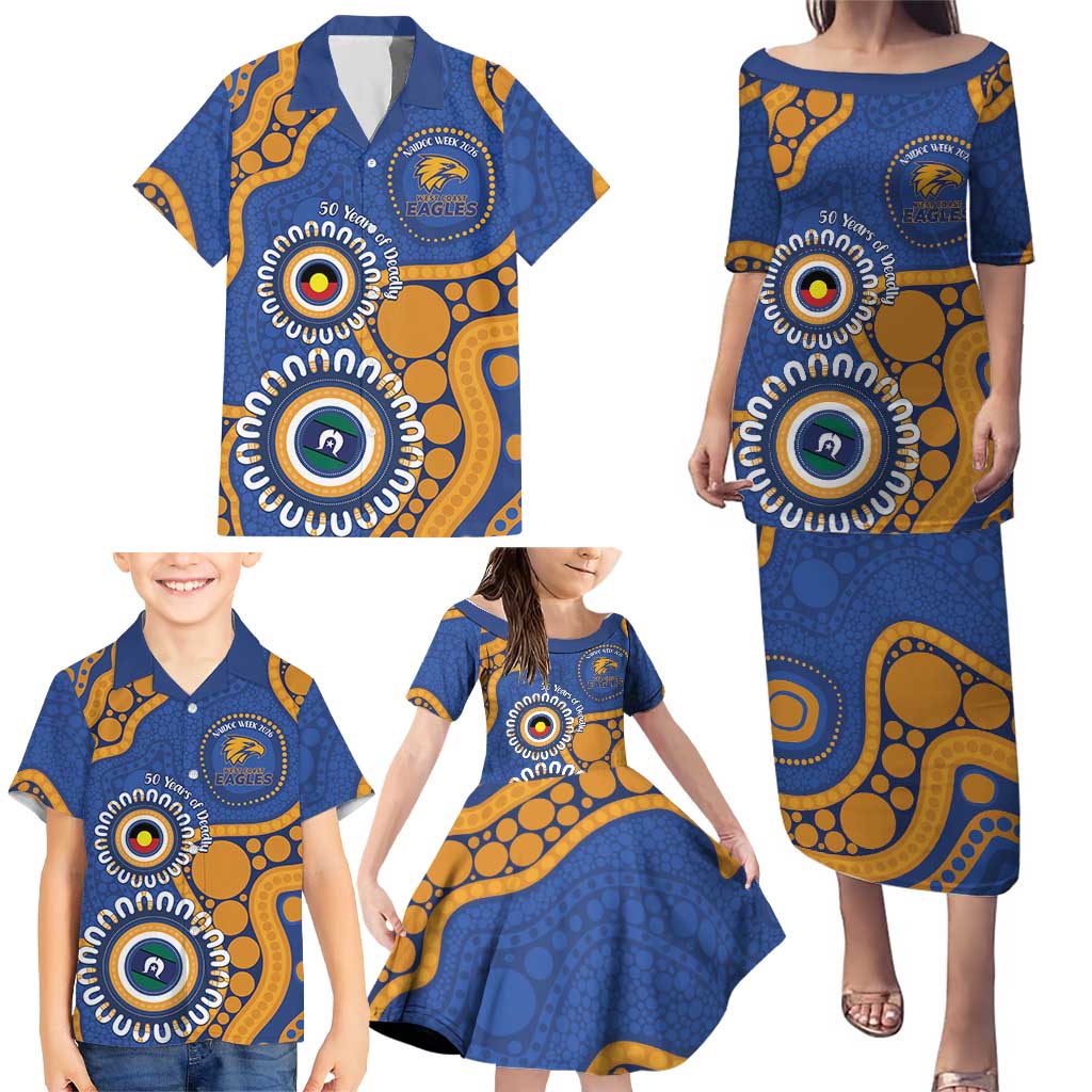 Eagles NAIDOC 2026 Personalised Family Matching Puletasi and Hawaiian Shirt 50 Years of Deadly Aboriginal Art