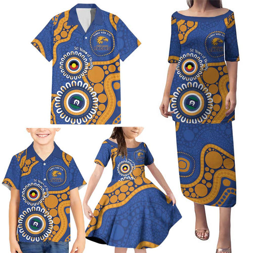 Eagles NAIDOC 2026 Personalised Family Matching Puletasi and Hawaiian Shirt 50 Years of Deadly Aboriginal Art