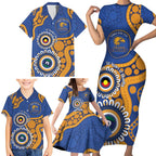 Eagles NAIDOC 2026 Personalised Family Matching Short Sleeve Bodycon Dress and Hawaiian Shirt 50 Years of Deadly Aboriginal Art