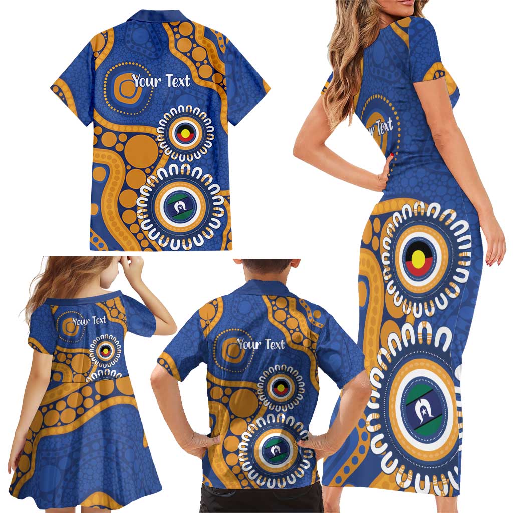 Eagles NAIDOC 2026 Personalised Family Matching Short Sleeve Bodycon Dress and Hawaiian Shirt 50 Years of Deadly Aboriginal Art