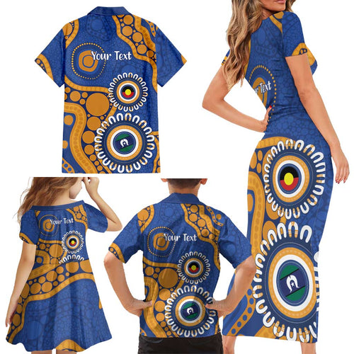 Eagles NAIDOC 2026 Personalised Family Matching Short Sleeve Bodycon Dress and Hawaiian Shirt 50 Years of Deadly Aboriginal Art