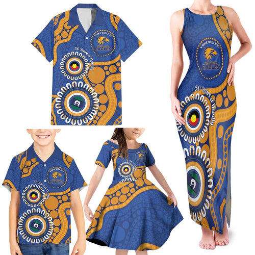 Eagles NAIDOC 2026 Personalised Family Matching Tank Maxi Dress and Hawaiian Shirt 50 Years of Deadly Aboriginal Art
