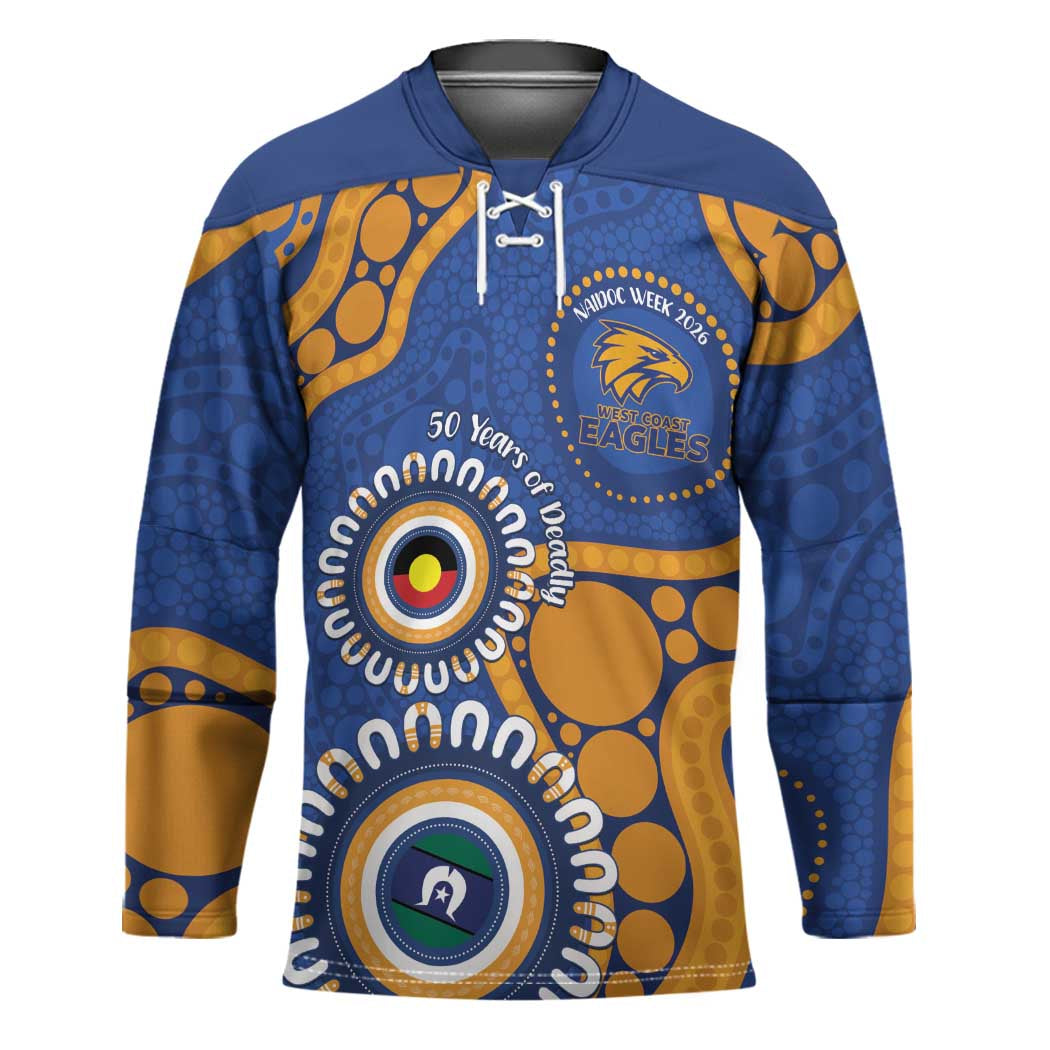Eagles NAIDOC 2026 Personalised Hockey Jersey 50 Years of Deadly Aboriginal Art