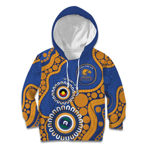 Eagles NAIDOC 2026 Personalised Kid Hoodie 50 Years of Deadly Aboriginal Art