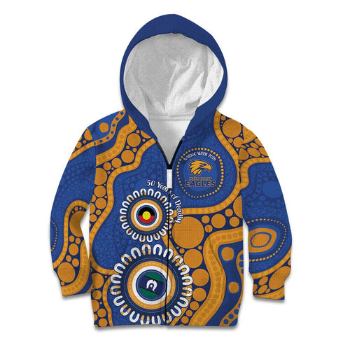 Eagles NAIDOC 2026 Personalised Kid Hoodie 50 Years of Deadly Aboriginal Art