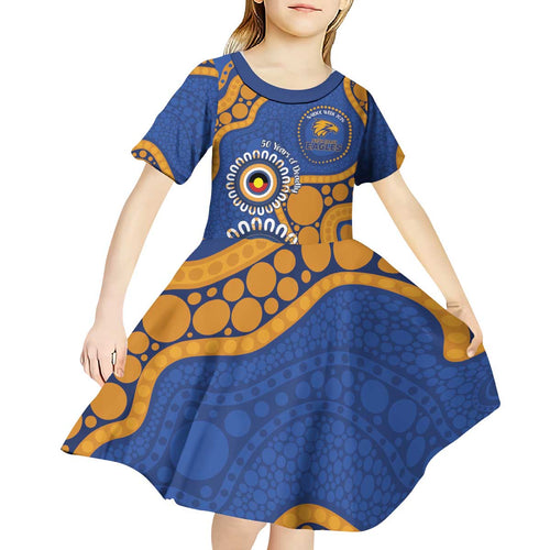 Eagles NAIDOC 2026 Personalised Kid Short Sleeve Dress 50 Years of Deadly Aboriginal Art