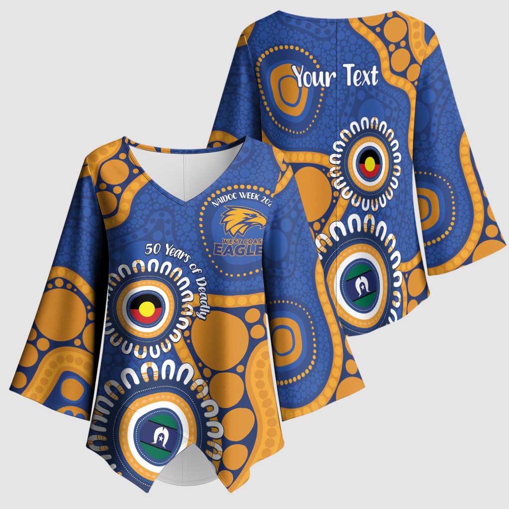 Eagles NAIDOC 2026 Personalised Kimono Sleeve Blouse 50 Years of Deadly Aboriginal Art