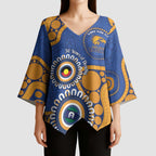 Eagles NAIDOC 2026 Personalised Kimono Sleeve Blouse 50 Years of Deadly Aboriginal Art