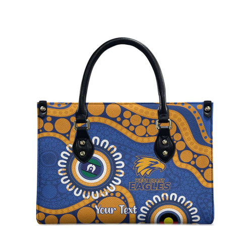 Eagles NAIDOC 2026 Personalised Leather Bag 50 Years of Deadly Aboriginal Art