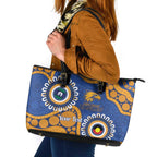 Eagles NAIDOC 2026 Personalised Leather Tote Bag 50 Years of Deadly Aboriginal Art