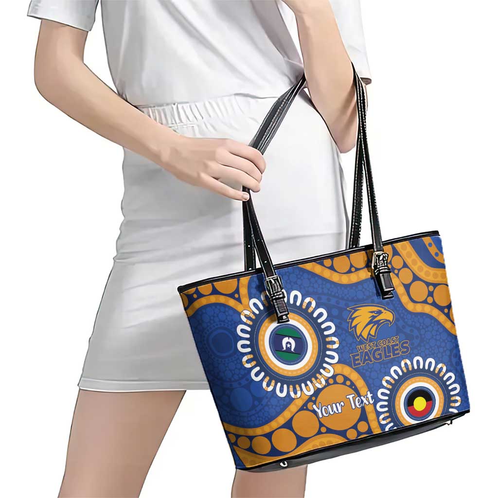 Eagles NAIDOC 2026 Personalised Leather Tote Bag 50 Years of Deadly Aboriginal Art