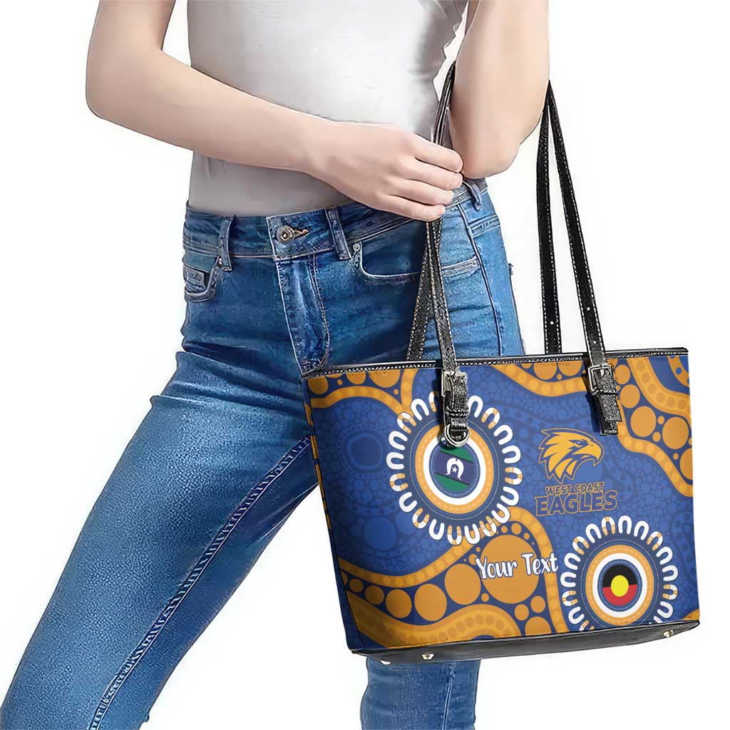 Eagles NAIDOC 2026 Personalised Leather Tote Bag 50 Years of Deadly Aboriginal Art