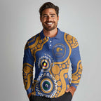 Eagles NAIDOC 2026 Personalised Long Sleeve Polo Shirt 50 Years of Deadly Aboriginal Art