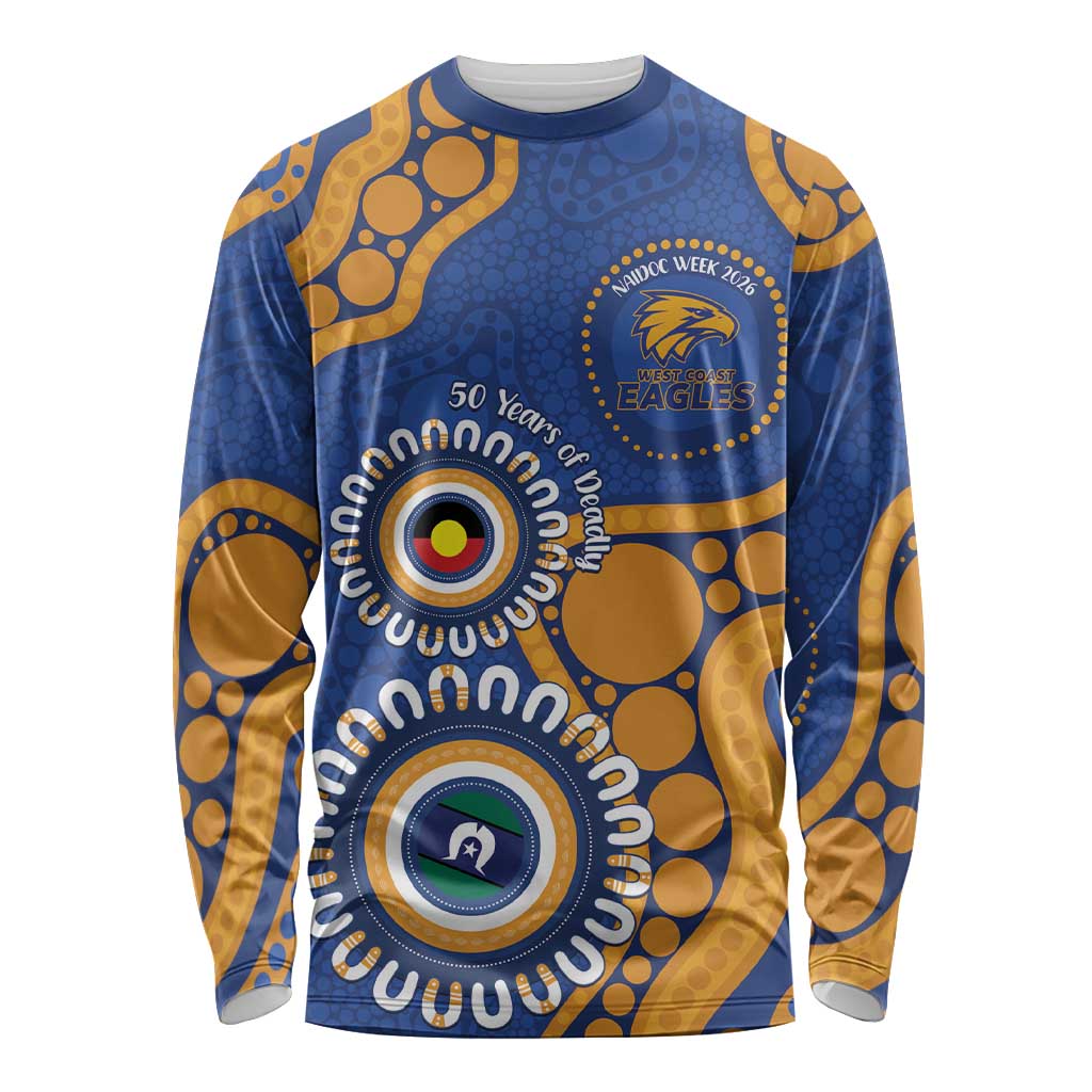 Eagles NAIDOC 2026 Personalised Long Sleeve Shirt 50 Years of Deadly Aboriginal Art