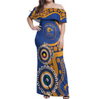 Eagles NAIDOC 2026 Personalised Off Shoulder Maxi Dress 50 Years of Deadly Aboriginal Art