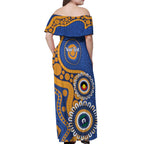 Eagles NAIDOC 2026 Personalised Off Shoulder Maxi Dress 50 Years of Deadly Aboriginal Art