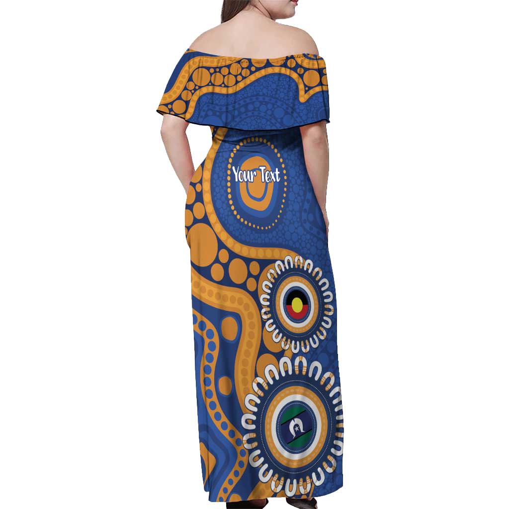Eagles NAIDOC 2026 Personalised Off Shoulder Maxi Dress 50 Years of Deadly Aboriginal Art