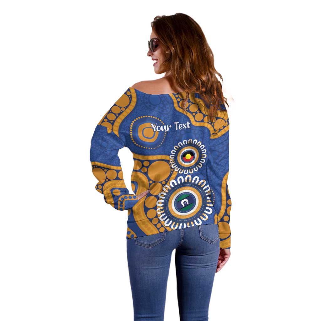 Eagles NAIDOC 2026 Personalised Off Shoulder Sweater 50 Years of Deadly Aboriginal Art