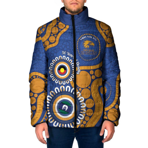 Eagles NAIDOC 2026 Personalised Padded Jacket 50 Years of Deadly Aboriginal Art