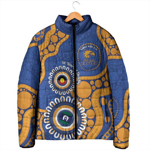 Eagles NAIDOC 2026 Personalised Padded Jacket 50 Years of Deadly Aboriginal Art