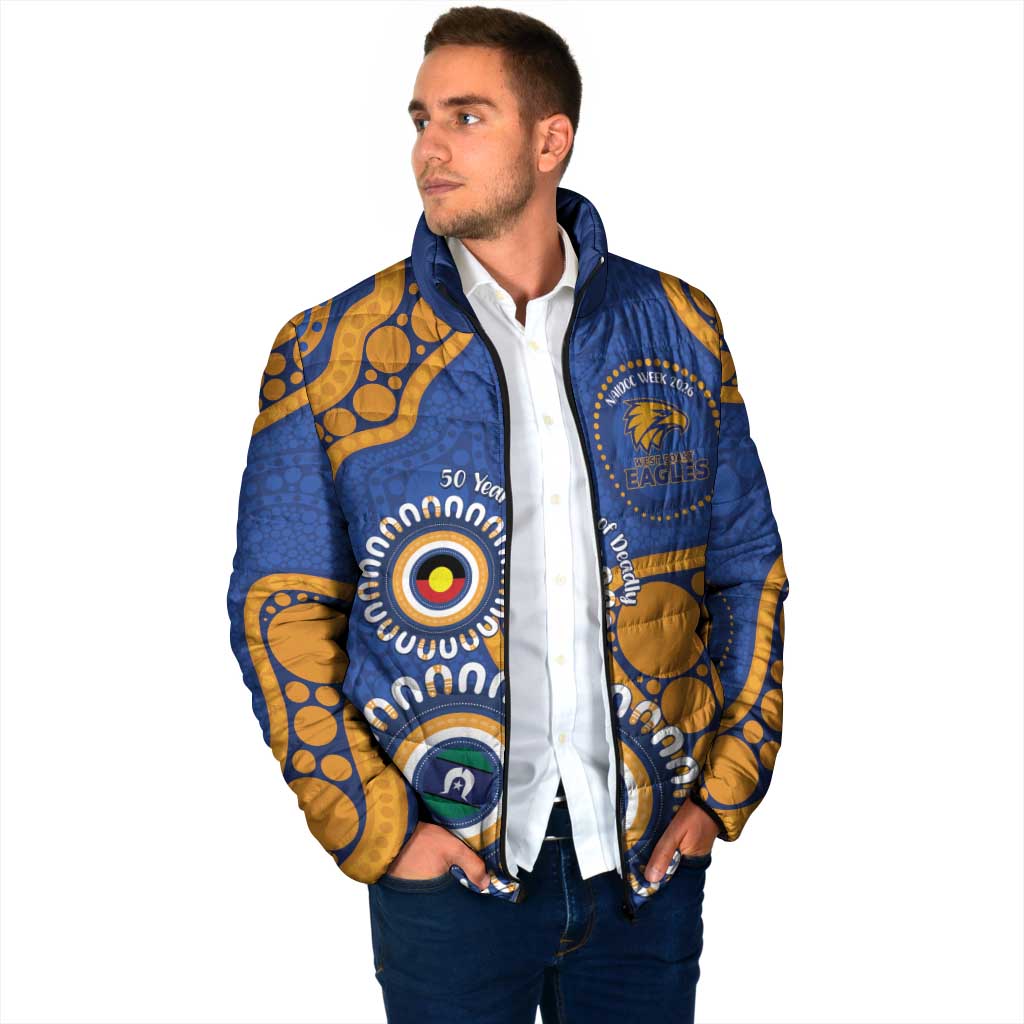 Eagles NAIDOC 2026 Personalised Padded Jacket 50 Years of Deadly Aboriginal Art
