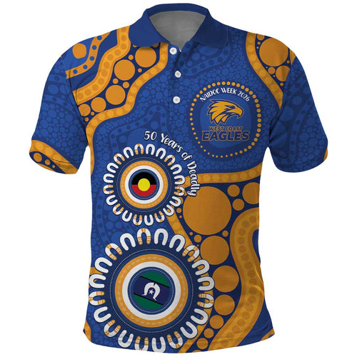 Eagles NAIDOC 2026 Personalised Polo Shirt 50 Years of Deadly Aboriginal Art