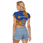 Eagles NAIDOC 2026 Personalised Raglan Cropped T Shirt 50 Years of Deadly Aboriginal Art
