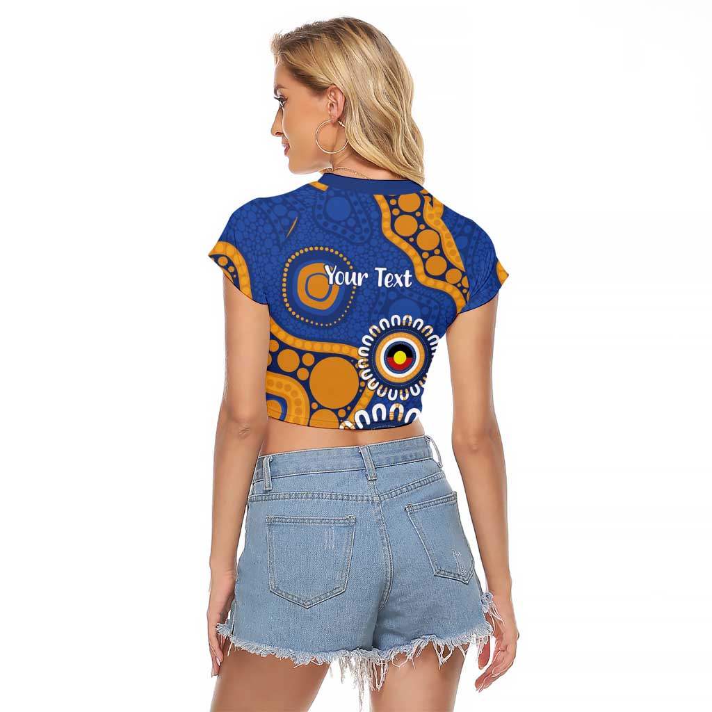Eagles NAIDOC 2026 Personalised Raglan Cropped T Shirt 50 Years of Deadly Aboriginal Art