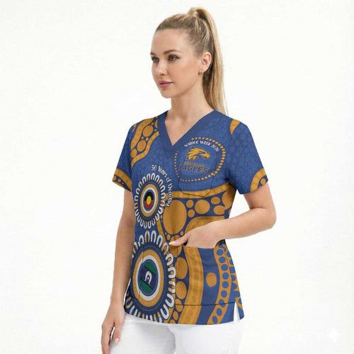 Eagles NAIDOC 2026 Personalised Scrub Top 50 Years of Deadly Aboriginal Art