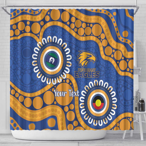 Eagles NAIDOC 2026 Personalised Shower Curtain 50 Years of Deadly Aboriginal Art