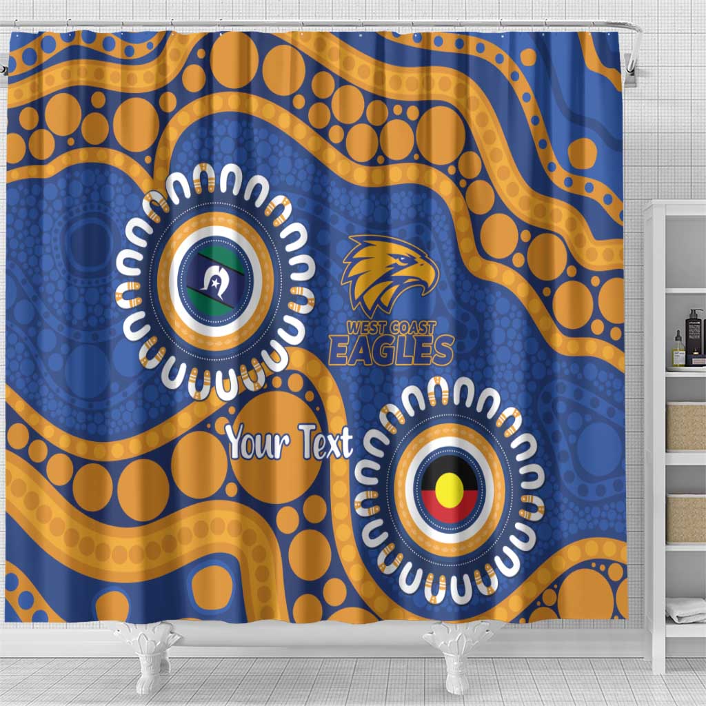Eagles NAIDOC 2026 Personalised Shower Curtain 50 Years of Deadly Aboriginal Art
