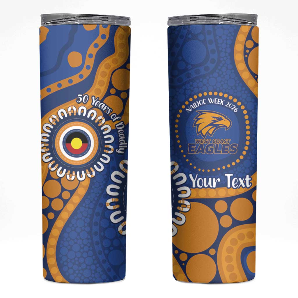 Eagles NAIDOC 2026 Personalised Skinny Tumbler 50 Years of Deadly Aboriginal Art