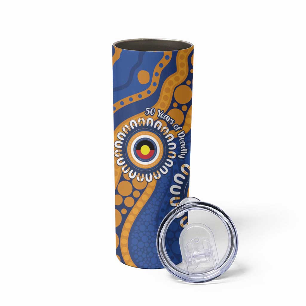 Eagles NAIDOC 2026 Personalised Skinny Tumbler 50 Years of Deadly Aboriginal Art