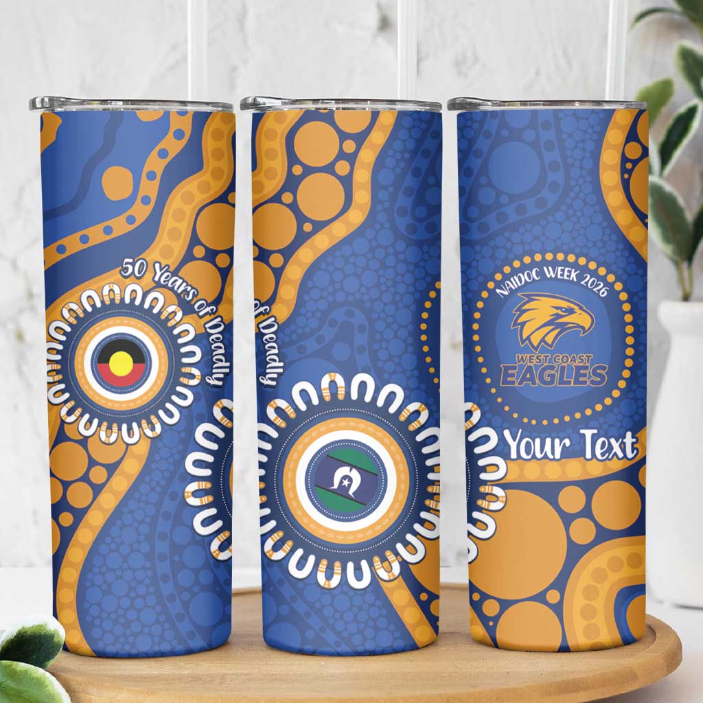 Eagles NAIDOC 2026 Personalised Skinny Tumbler 50 Years of Deadly Aboriginal Art