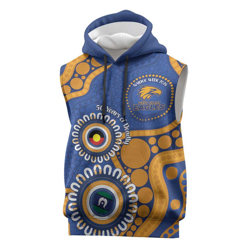 Eagles NAIDOC 2026 Personalised Sleeveless Hoodie 50 Years of Deadly Aboriginal Art