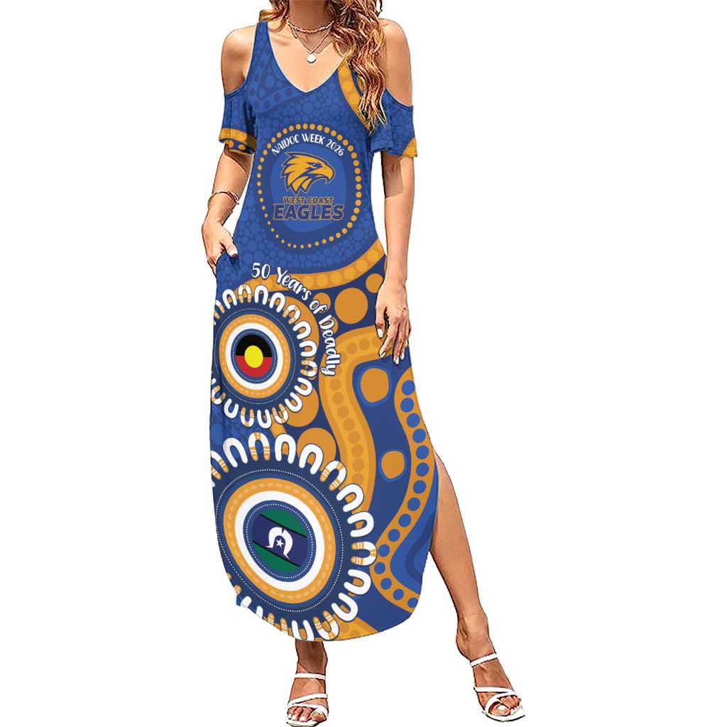 Eagles NAIDOC 2026 Personalised Summer Maxi Dress 50 Years of Deadly Aboriginal Art