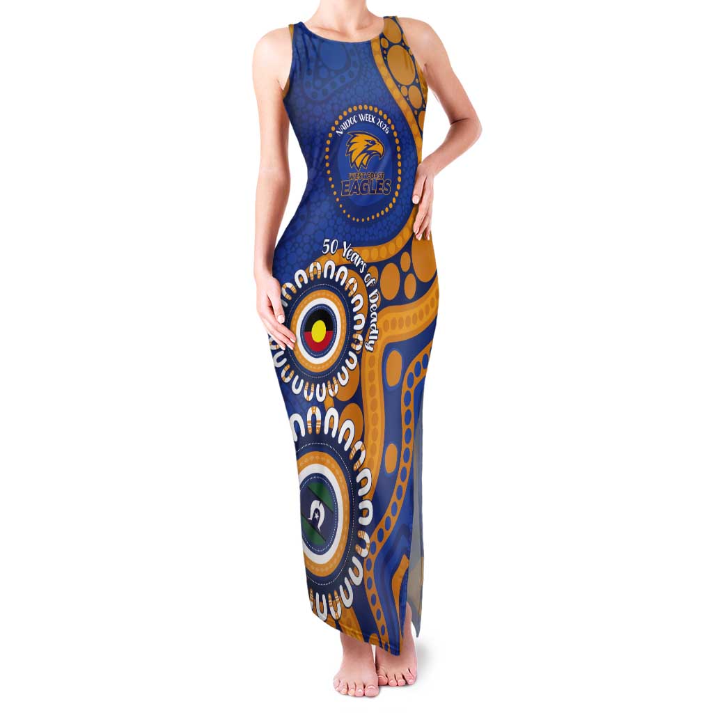 Eagles NAIDOC 2026 Personalised Tank Maxi Dress 50 Years of Deadly Aboriginal Art