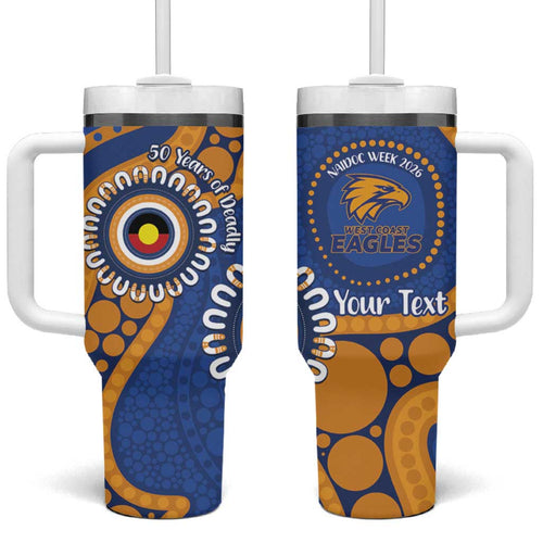 Eagles NAIDOC 2026 Personalised Tumbler With Handle 50 Years of Deadly Aboriginal Art